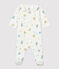 Babies' Floral Organic Cotton Velour Sleepsuit with Collar MARSHMALLOW white/MULTICO white
